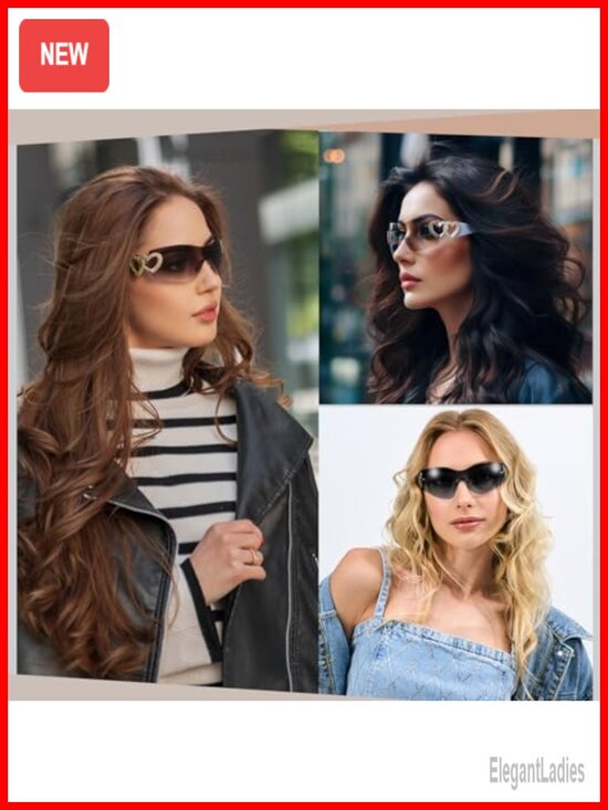 Oversized Rimless Y2K Star Sunglasses Wrap Around Shield UV400 Polarized main image 5